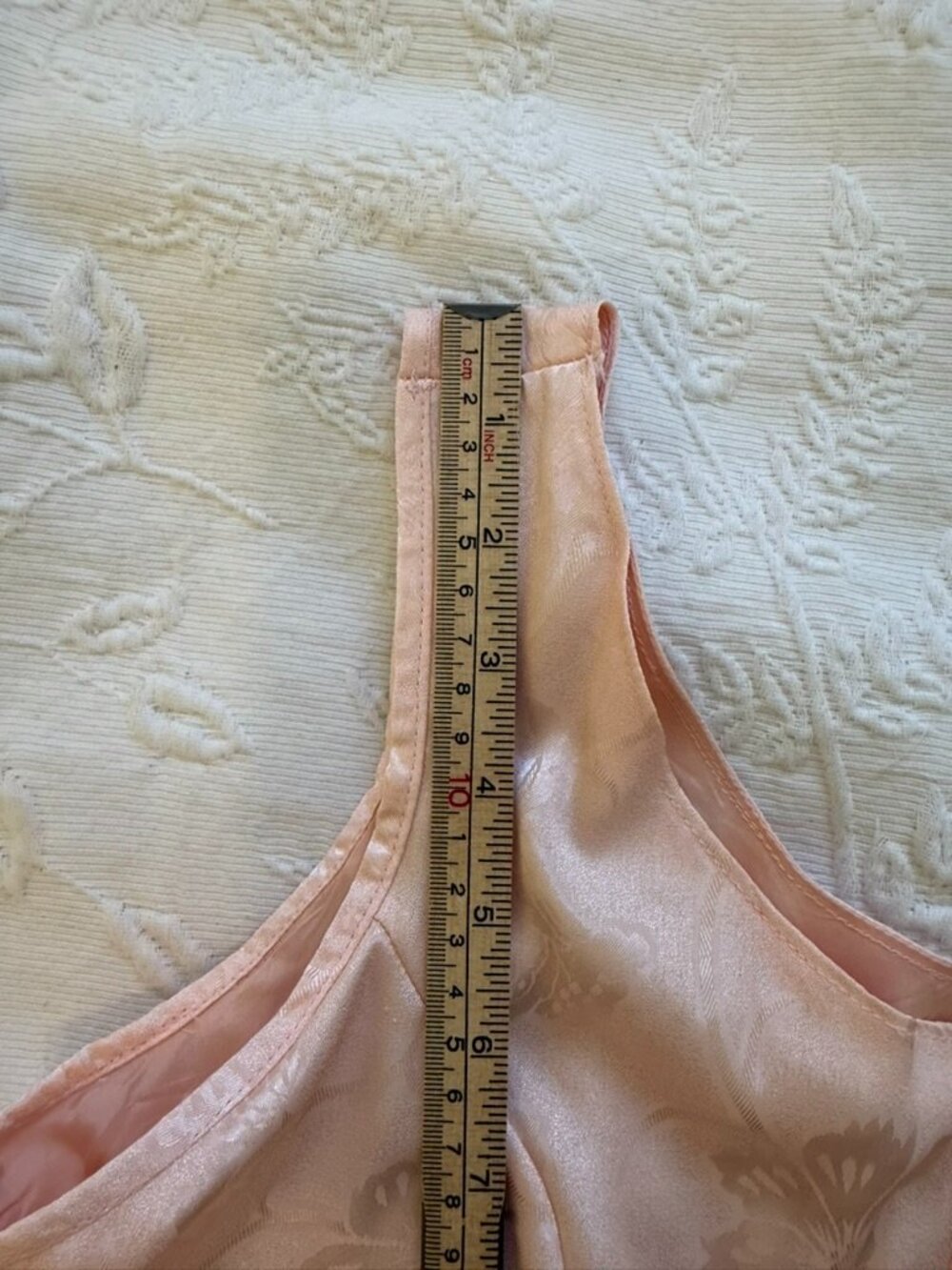 Vintage Handmade Blush Pink Floral Jacquard Coquette Midi Dress Size M - Picture 9 of 15